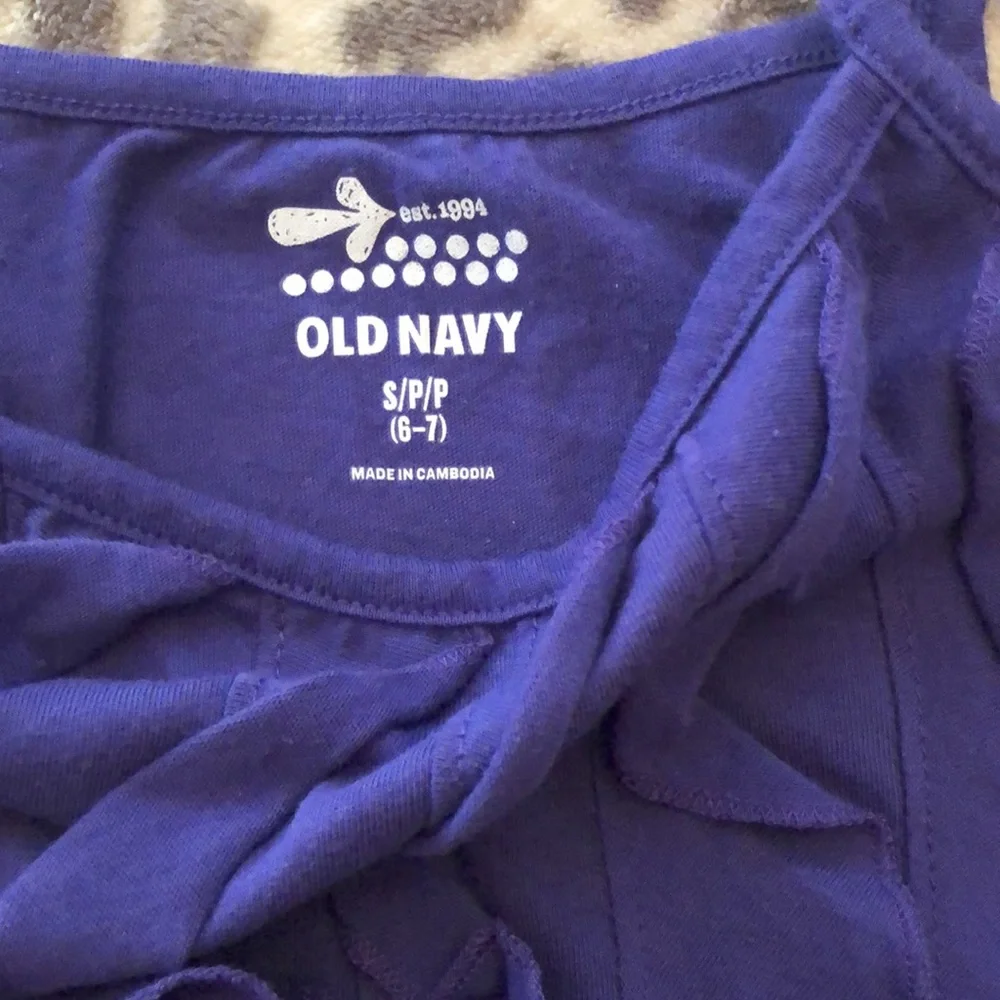 Old Navy Ruffle Tank Top in Purple Blue Size Small 6 7